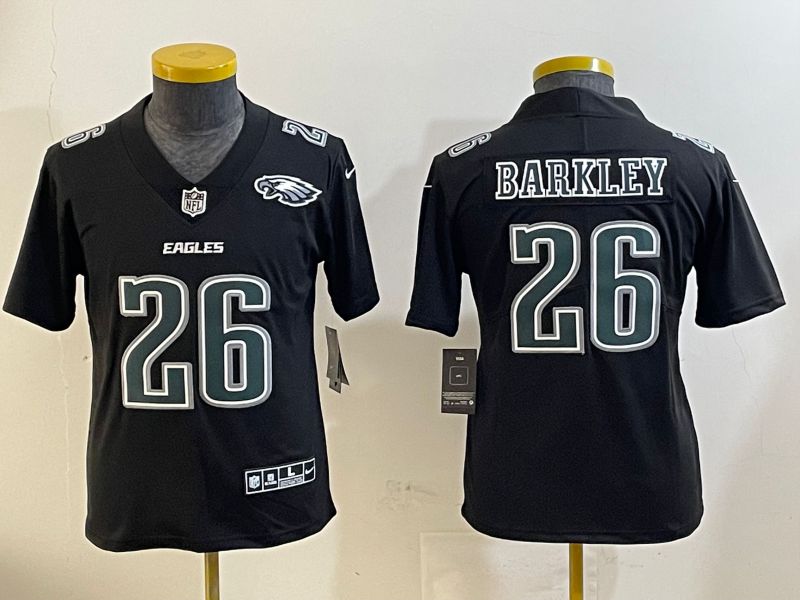 Youth Philadelphia Eagles #26 Barkley Black Fashion 2025 Nike Limited NFL Jersey style 5->youth nfl jersey->Youth Jersey